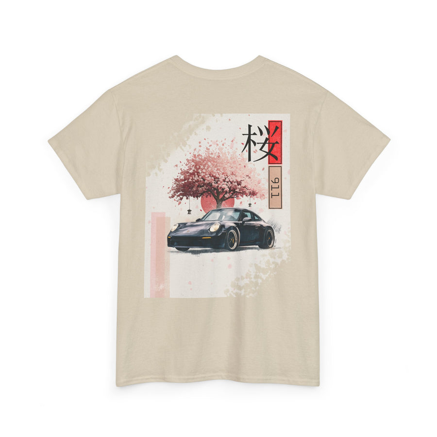 Porsche 911 | Japanese Cherry Blossom Sports Car Graphic T-Shirt