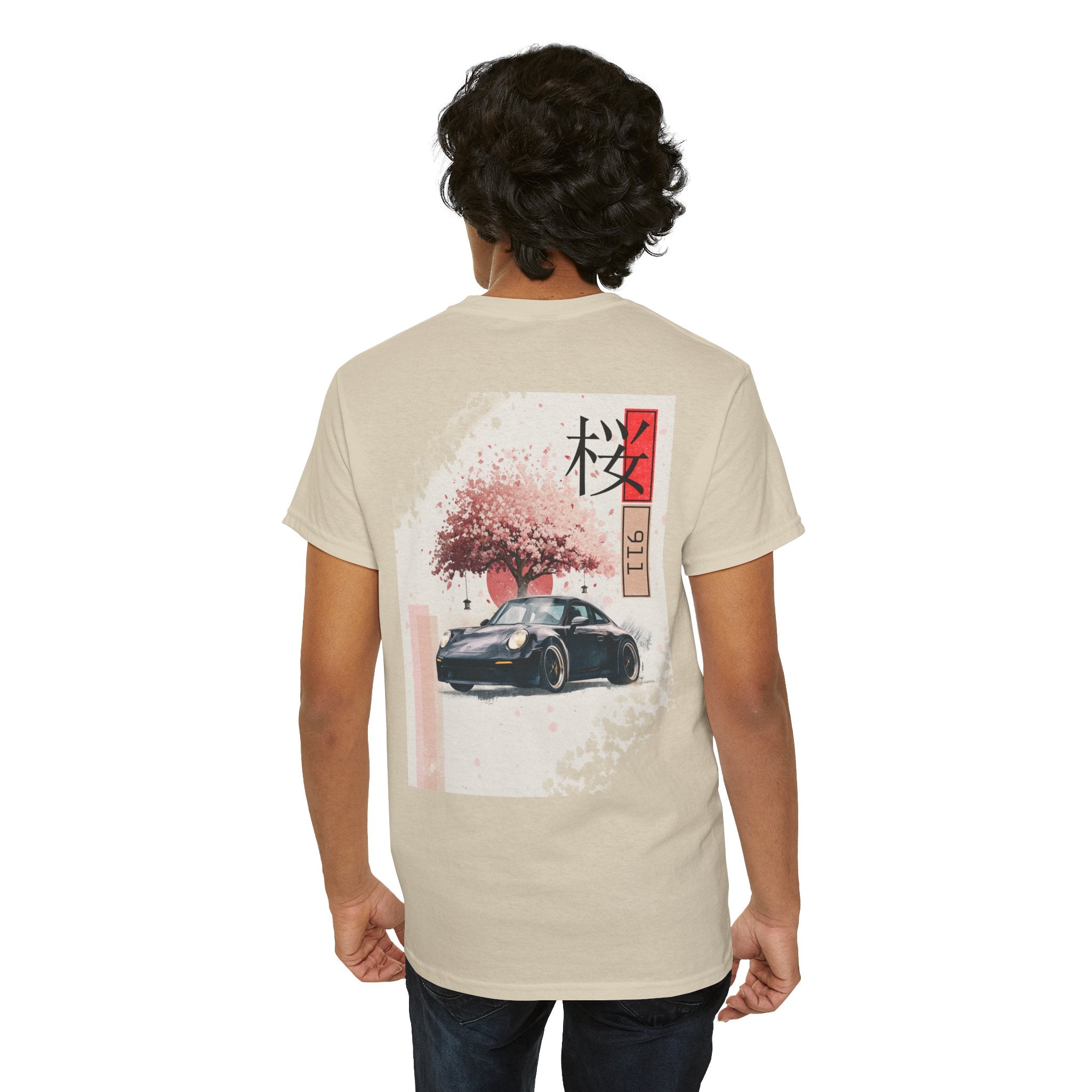 Porsche 911 | Japanese Cherry Blossom Sports Car Graphic T-Shirt
